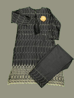 Black Dress With Embroidered Design