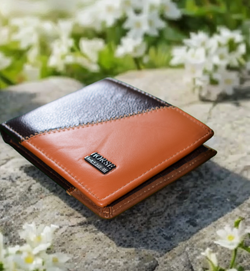 Black & Brown Leather Wallet for Men